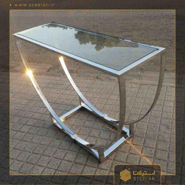میز کنسول استیل نقره ای مدل sc3060